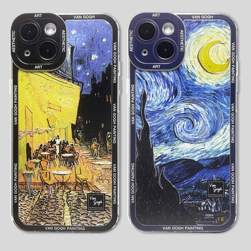 Estojo Telefônico Para Xiaomi Redmi Nota 13 11 12 Pro Plus 8 9 10 Max 9S 10S 11S 12S 13C 12 4G 12C Arte Estética Van Gogh A Noite Estrelada Capa De Silicone Transparente Suave