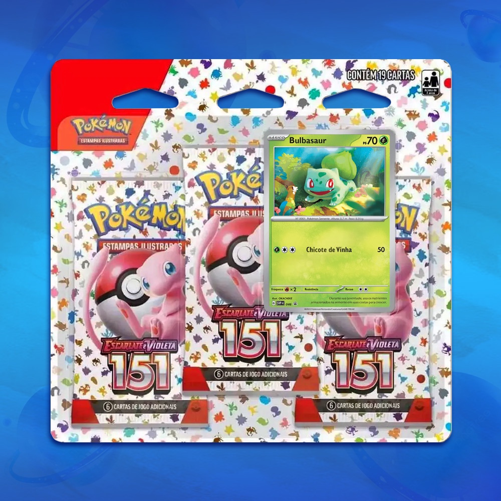 PT/BR) Blister Triplo Escarlate e Violeta 3.5 - 151 - Bulbasaur