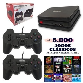 Vídeo Game Retro Clássico 3500 Jogos 64bits Ps1 Nintendo 64 Gba Atari2600 2 Controles 32Gb Hdmi AY009 TOMATE
