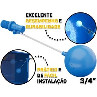 Torneira Boia P/ Caixa D'água Universal Alta Vazão Haste Alumínio Válvula 25mm Tigre Original