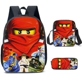 Ninjago mochila cartoon escola saco ombro lápis caso