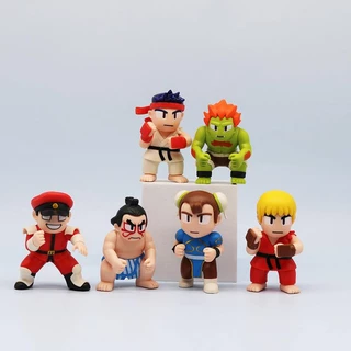 6pcs Street fighter chun li Vega ken ryu action figure boneco