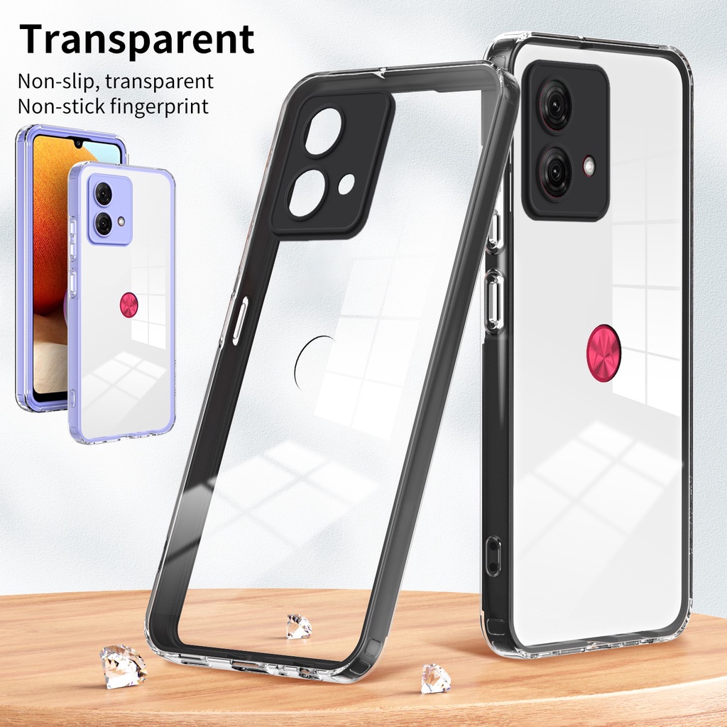 3 Em 1 Geleia Caixa Protetora Transparente Para Telefone Motorola MOTO E13 E22 E22i E32 EDGE 40 NEO Pro G14 G84 G53 G73 Capa Macia À Prova De Choque TPU