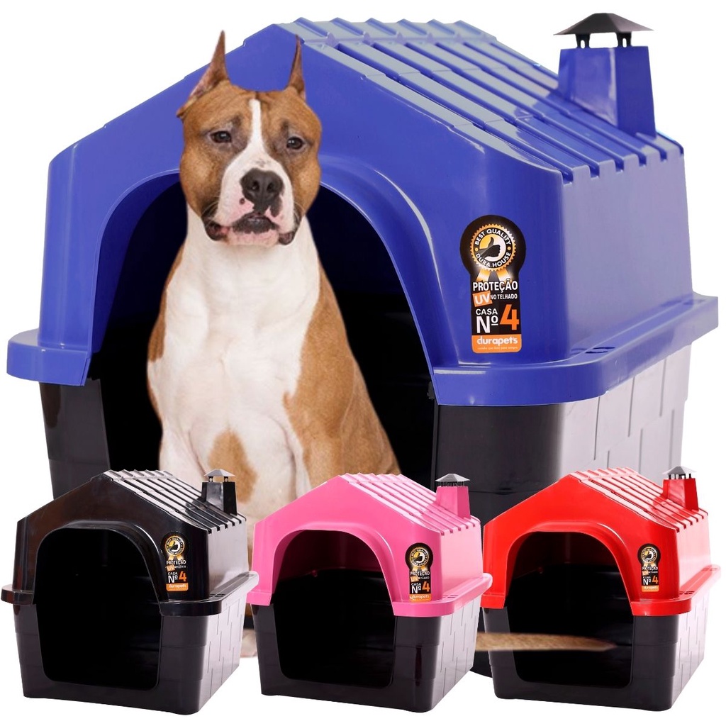 Casinha de Cachorro N4 Porte Médio/Grande Casa Pet Chaminé
