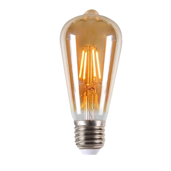 Lâmpada Filamento LED ST64 4W E27 LUZ QUENTE (AMARELO) Âmbar Retrô Vintage 110V~220V | Bivolt