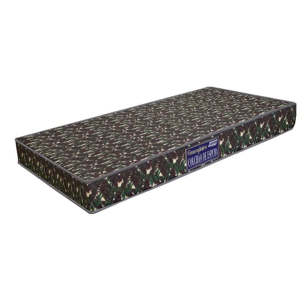 Colchão Solteiro Espuma Fazendeiro Gazin 88x188x14cm Marrom - Suporta até 80kg por Pessoa