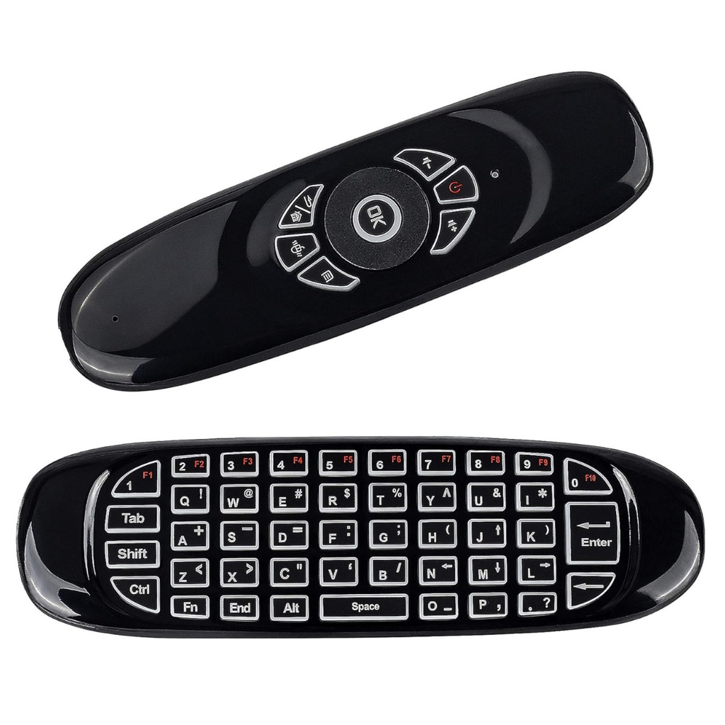 Mini Teclado S/Fio Controle Remoto Air Mouse TV Receptor PC