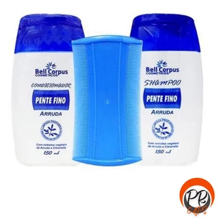 Kit para Piolho e Caspas Arruda Bell Corpus (Shampoo + Condicionador + Pente Fino)