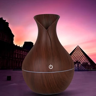 Umidificador Difusor De Ar Aroma Ultrassonico Usb Led Tipo Madeira