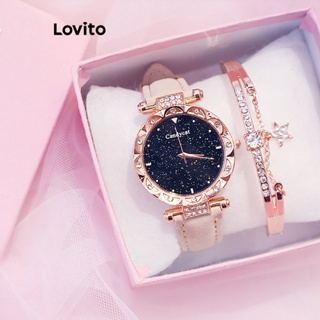 Lovito Relógio Casual De Quartzo Redondo Com Strass Galaxy Para Mulheres LFA11689