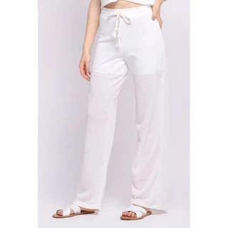 Calça Feminina Collection Cós Amarração Com Cordão Polo Wear Branco