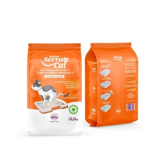 Areia Higiênica para Gatos Feita de Milho e Mandioca Mister Serra Cat Granulagem Grossa 2 KG