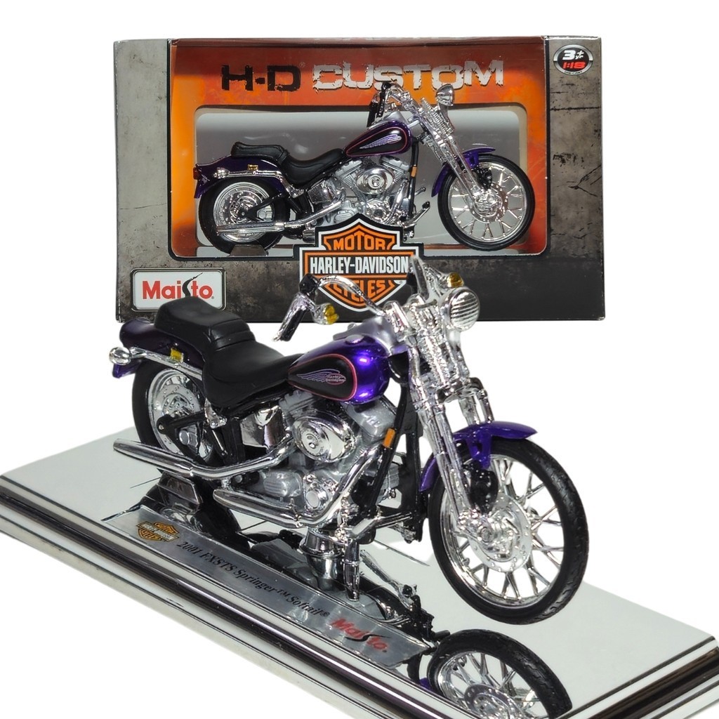 Miniatura Harley Davidson FXSTS Springer Softail 2001 1/18