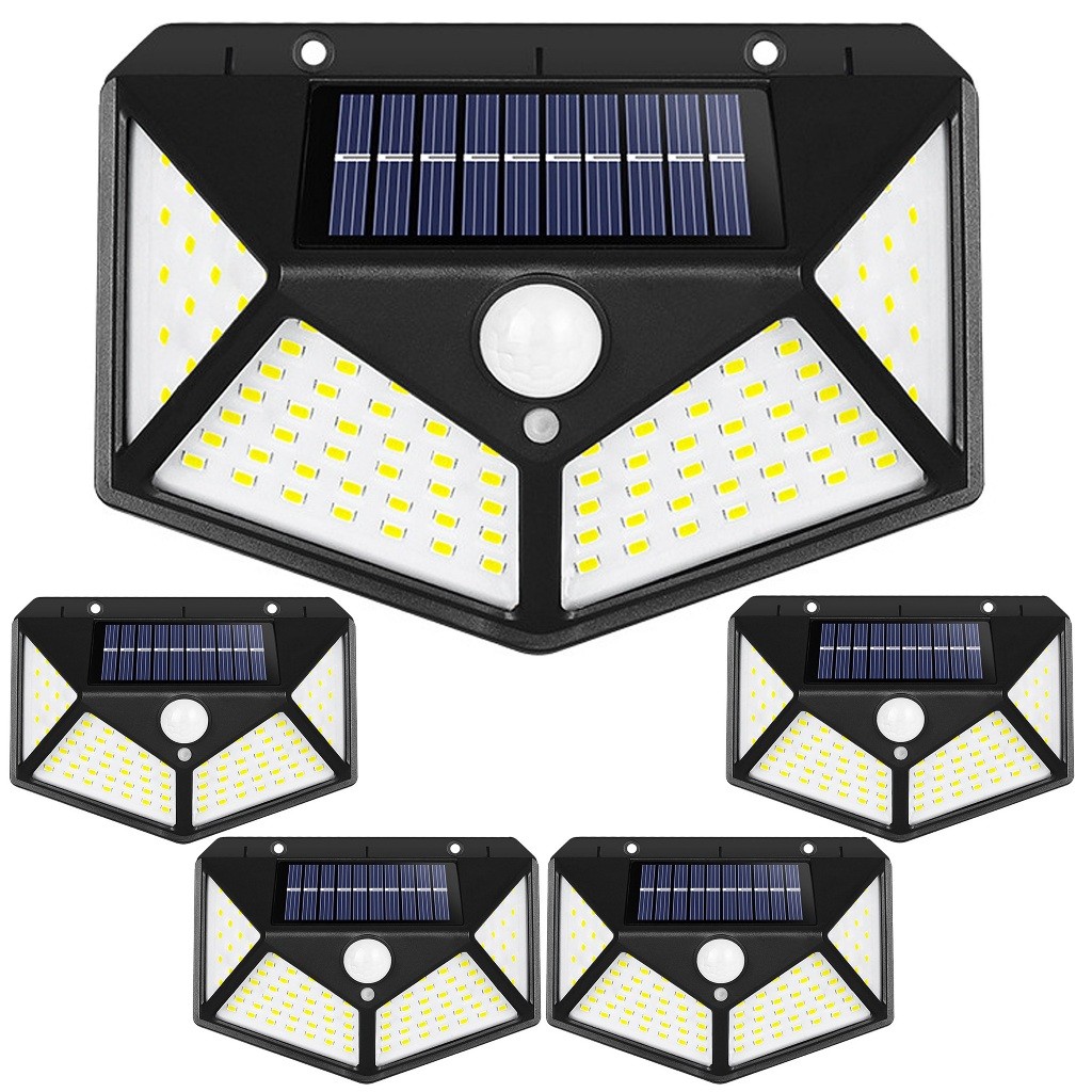 Luz Solar iluminação Externa, Luz 100 Led sem fio Sensor de Movimento para Jardim Resistente à Água