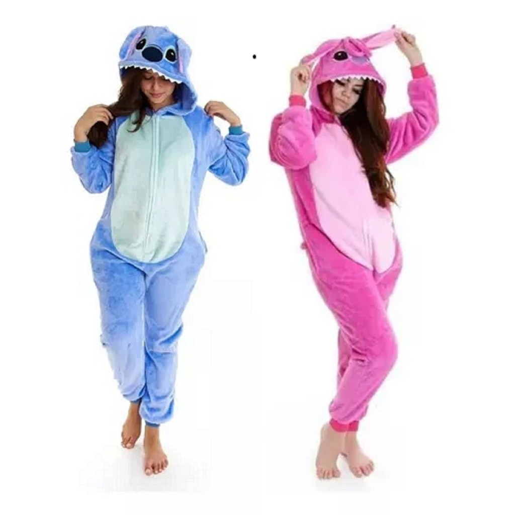 Pijama Kigurumi Casal Macacão Lilo Stitch Angel Conjunto Adulto ...