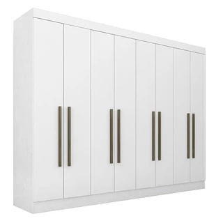 Guarda Roupa Casal 8 Portas Natasha Branco - Móveis Arapongas