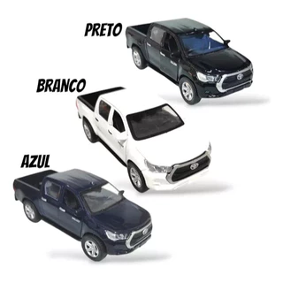 Miniatura de Ferro Toyota Hilux 2021 - Escala 1:36 | Detalhes Perfeitos e Funcionalidades Premium! em Oferta na Shopee