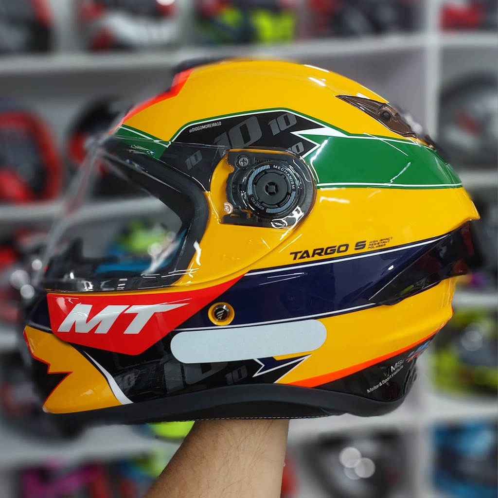 Capacete Mt Helmets Targo S Diogo Moreira Tribute A3 Senna Bilho ...