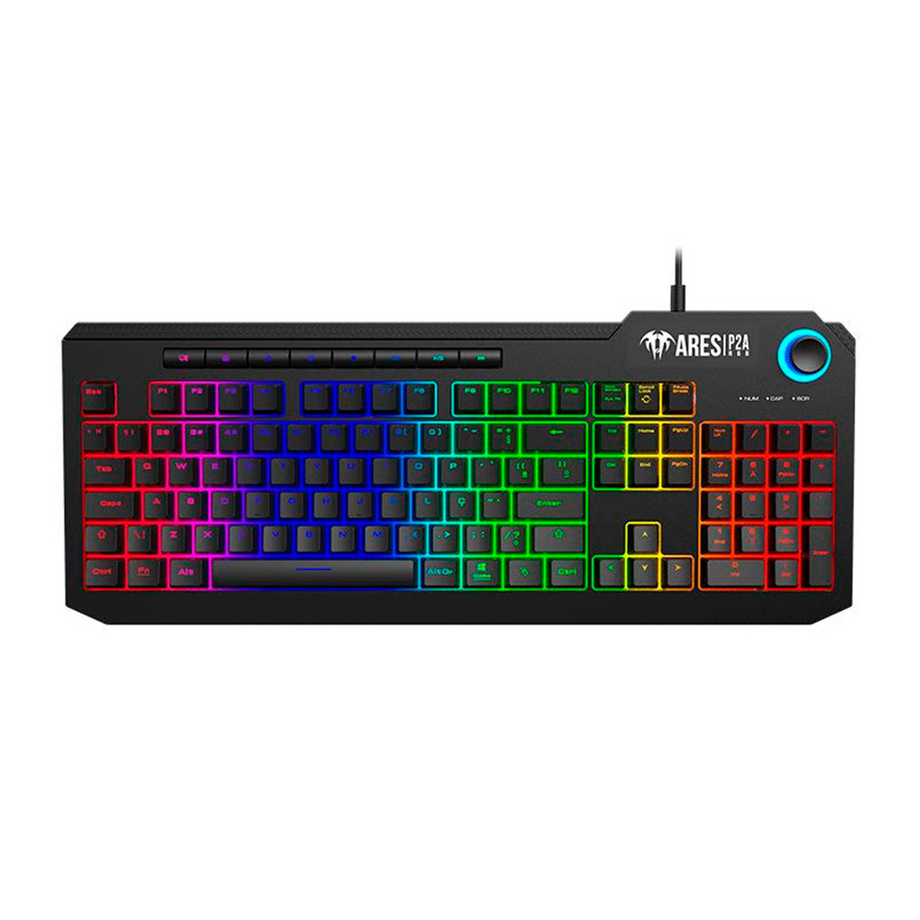 Teclado Gamer P2A RGB ABNT2 Preto ARES-P2A-BK | Shopee Brasil