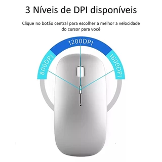 Mouse Bluetooth e Wireless Recarregável Sem Fio Led Rgb 2.4 ghz Bt 5.0 Compatível com Celular Notebook Computador Tablet
