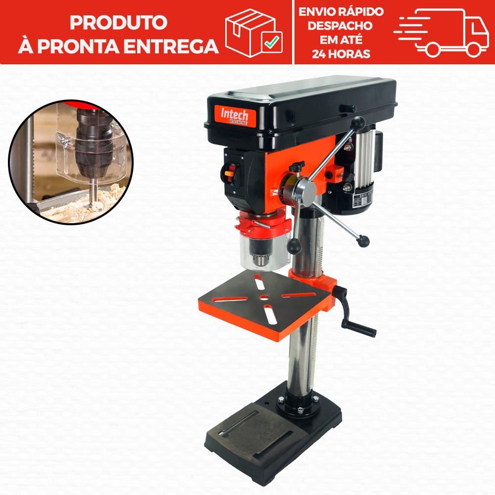 Furadeira de Bancada C/ Mesa Móvel Inclinável com 9 Velocidades 1/2HP ...