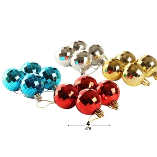 kit com 4 bolas de natal mista fosco liso glitter tamanho 4cm decoração enfeite para árvore de natal