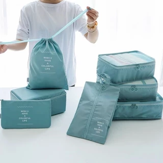 Kit 7 Pecas Organizadoras De Mala Para Roupas Bagagem Viagem Necessaire em Oferta na Shopee