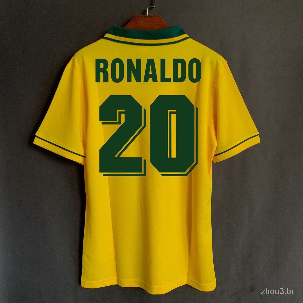 Camisa Retro 1994 20 #RONALDO 7 #Bebeto 11 #ROM Equipe Uniforme de Futebol RIO Uniforme Personalizado Impresso Personalizado Jersey Curto