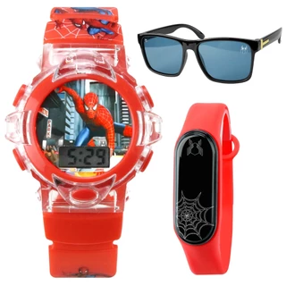 Kit Relógio Homem Aranha + Óculos e relógio Bracelete Spider