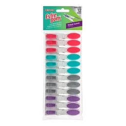 Grampo De Roupa Emborrachado Kit 12 Pregador Resistente
