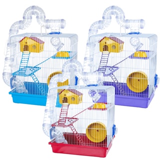 Gaiola Hamster Grande 3 Andares Com Tubo Completa Com Casa Labirinto