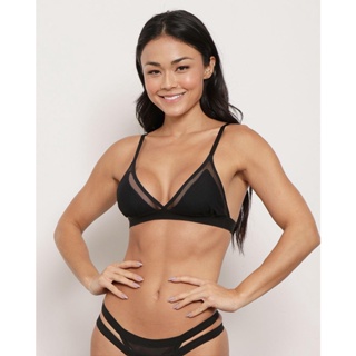 Sutiã Top Feminino Sem Bojo Tule Preto