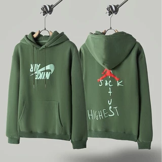 Unisexo Novo Estilo * Air jor * * dan X travis * Scott Barb Hooded Sweatshirt Homens Mulheres Mesma Manga Comprida