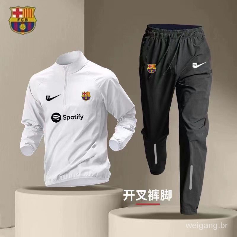 No. 7 Barcelona quick-drying running dunbelle long sleeve top half zipper training suit sports suit football PRJ8