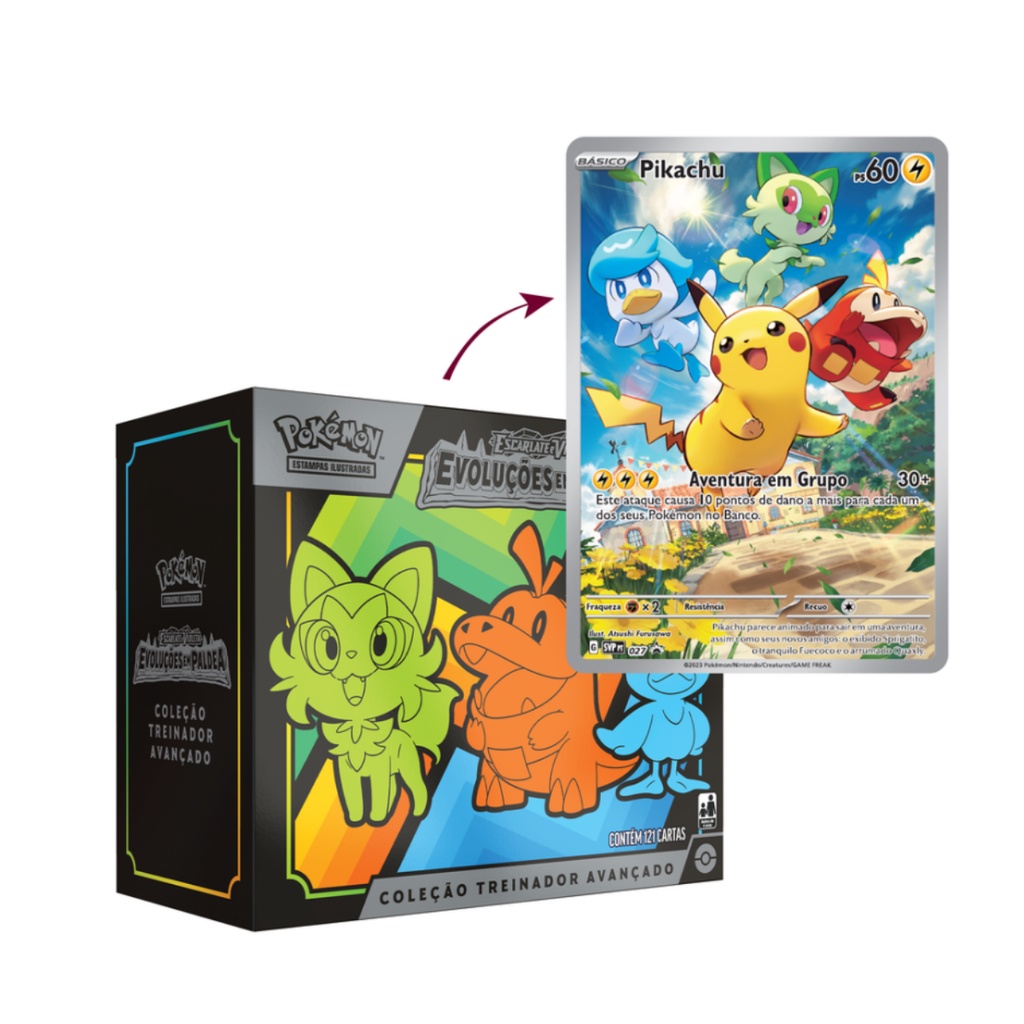 Pokémon Treinador Avançado Evoluções em Paldea Promo Pikachu Pokémon Tcg Cartas Pokémon Cartinhas