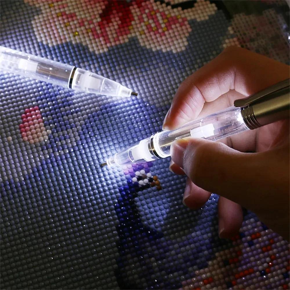 Caneta Para Pintura Com Diamante LED DIY Luz Iluminada Aplicador De Contas Acessórios De Iluminação