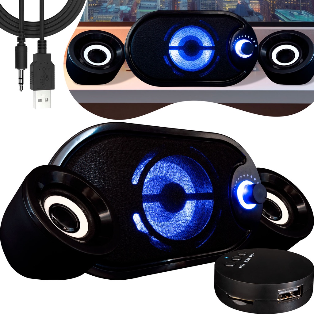 Caixa De Som Subwoofer 2.1 Amplificador Bluetooth Celular Tv Pc Aux Fm SD