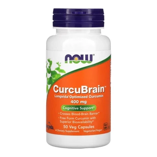 CurcuBrain Longvida Now Foods 400mg 50 Veg Caps Importado