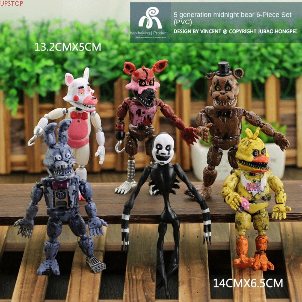 Five Nights at Freddys Conjunto completo de brinquedos de 1 a 3 gerações de  segurança Breach Pizza Shop Sister Location Toy All Series FNAF para  presentes infantis (A, conjunto de 6 peças)