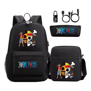 One Piece Backpack Students Luffy Zoro Schoolbag Boys Girls