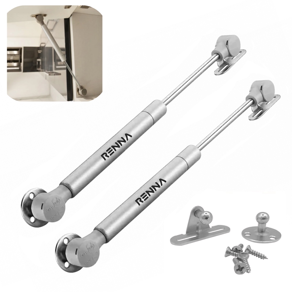 Kit 2 PEÇAS Pistao A Gas Porta De Armários com Amortecedor Abre Pra Cima