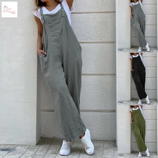 Soltas Calças Tamanho Grande Macacão Novo Estilo Retro Afligido Algodão Linho Preppy Solto Gordura Slimmer Olhar Mulheres
