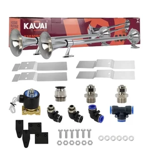 Kit Buzina Marítima 74cm Válvula 1/2 12v Conexões 4 Suportes Fixar Teto