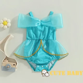 Eph-Infant Baby Girls Summer Tutu Romper Azul Oferta De Macacão De Manga Curta Tulle Jumpsuit