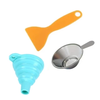kit Funil Silicone + Filtro + Espatula 3d Resina Azul