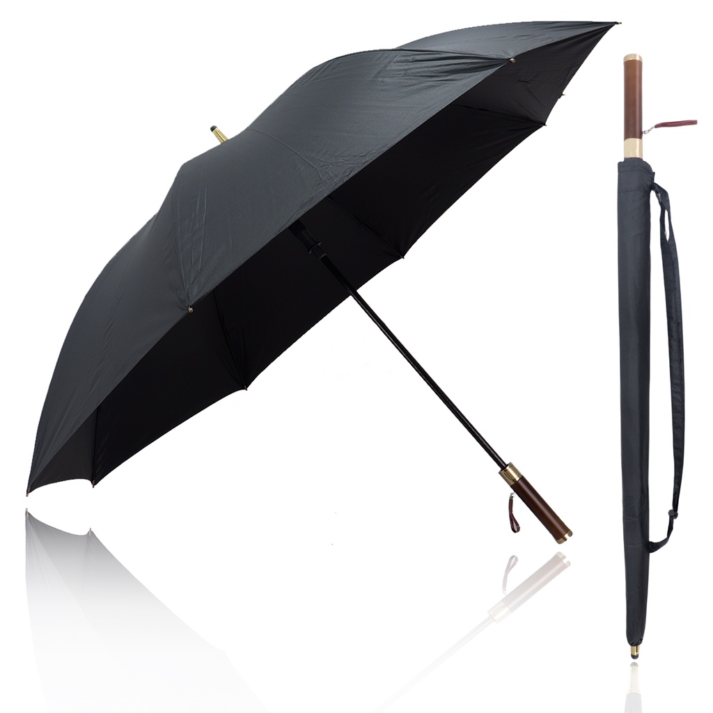 Guarda Chuva Automático Preto Tecido Duplo Grande Reforçado l 7007