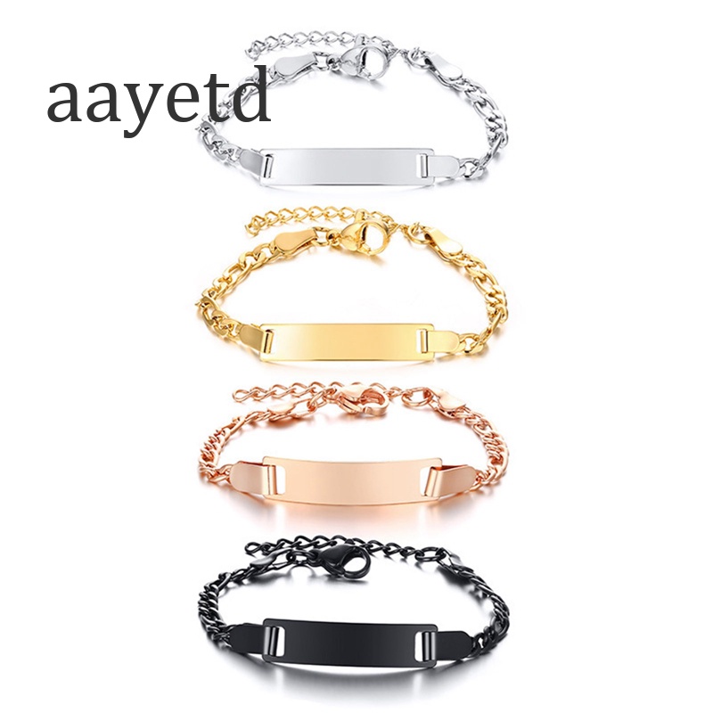 Pulseira Ajustável Aayetd Infantil De Aço Inoxidável Em Branco Cartão Curvo