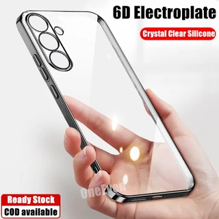 Para Samsung Galaxy A55 5G 6.6 Polegadas SM-A556V A556U A556B A556E A5560 Caixa Slim De Silicone Transparente Protetora De Geleia Cristal Anti-Amarelamento Capa Traseira De Eletrodeposição