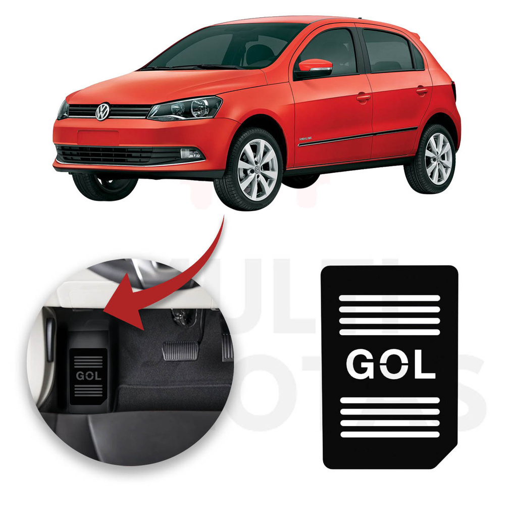 Descanso de Pé VOLKSWAGEN GOL 08 a 22 Aço Escovado Preto