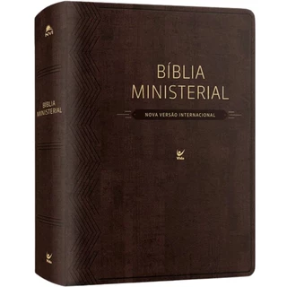 Bíblia Ministerial | NVI Letra Normal | Capa Luxo Marrom em Oferta na Shopee